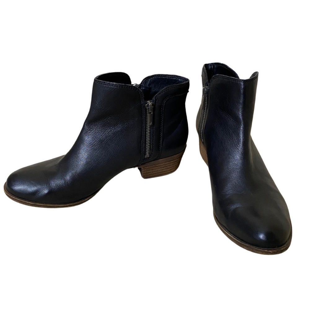 Lucky Brand “Breah” Black Leather Double Zip-Up Booties Size 10 - Picture 3 of 11